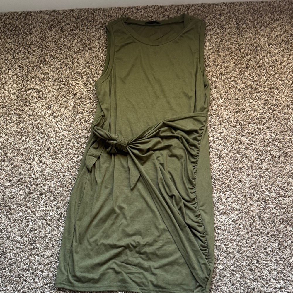 Olive Green Sleeveless Dress
